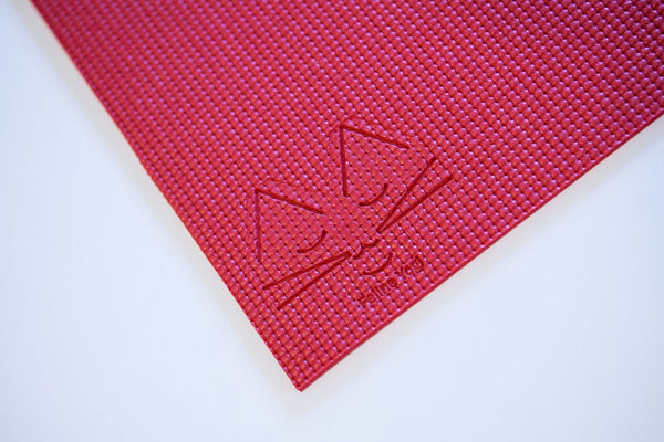 red yoga cat mat with logo
