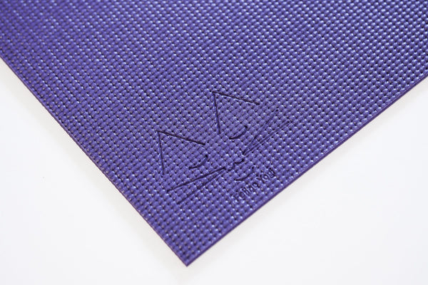 purple yoga cat mat with logo