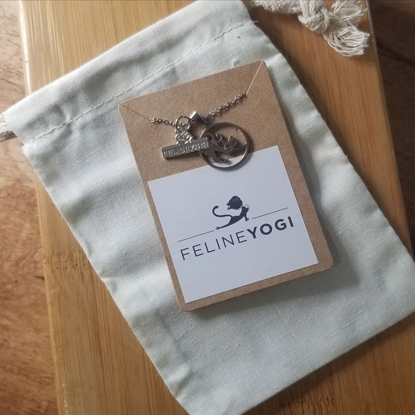 feline yogi yoga cat necklace necklace packaging